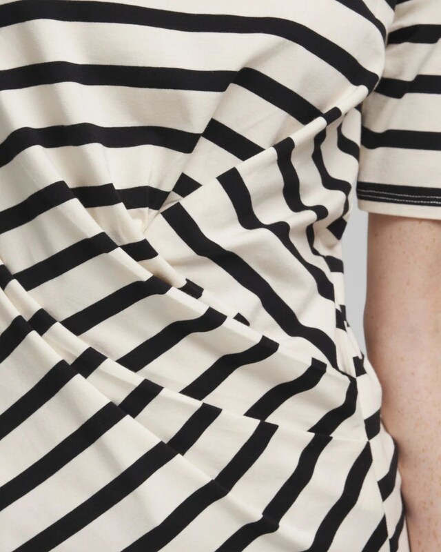 Stripe Draped Front Tee - image 4